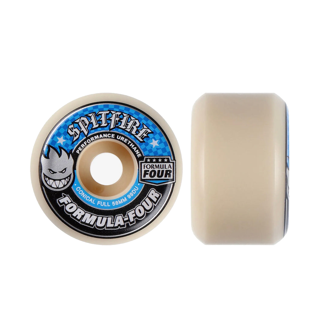 SPITFIRE WHEELS FORMULA FOUR CONICAL FULL 101A (52MM/53MM/54MM/56MM/58 – The Drive Skateboard Shop SPITFIRE WHEELS FORMULA FOUR CONICAL FULL 101A (52MM/53MM/54MM/56MM/58 – The Drive Skateboard Shop