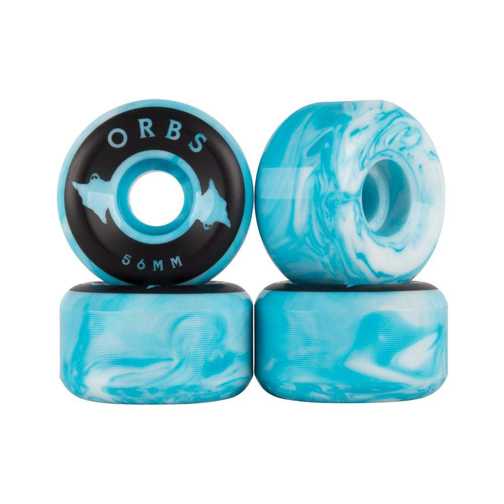 Welcome Skateboards Orbs Specters Swirls Blue/White Skateboard Wheels 56mm