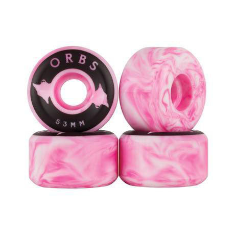 Welcome Skateboards Orbs Specters Swirls Pink/White Skateboard Wheels 53mm
