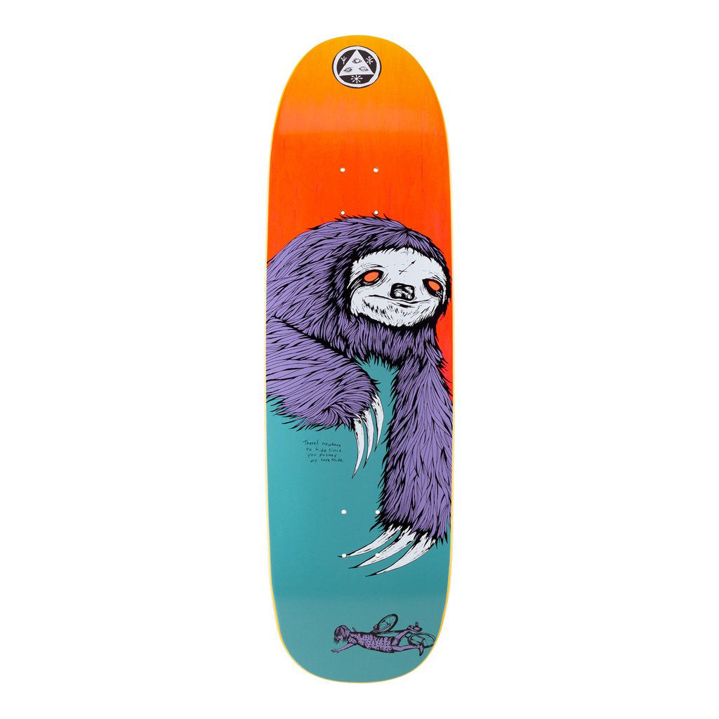 Welcome Skateboards Sloth on Boline Skateboard Deck - 9.25 (Teal/Yellow Stain)