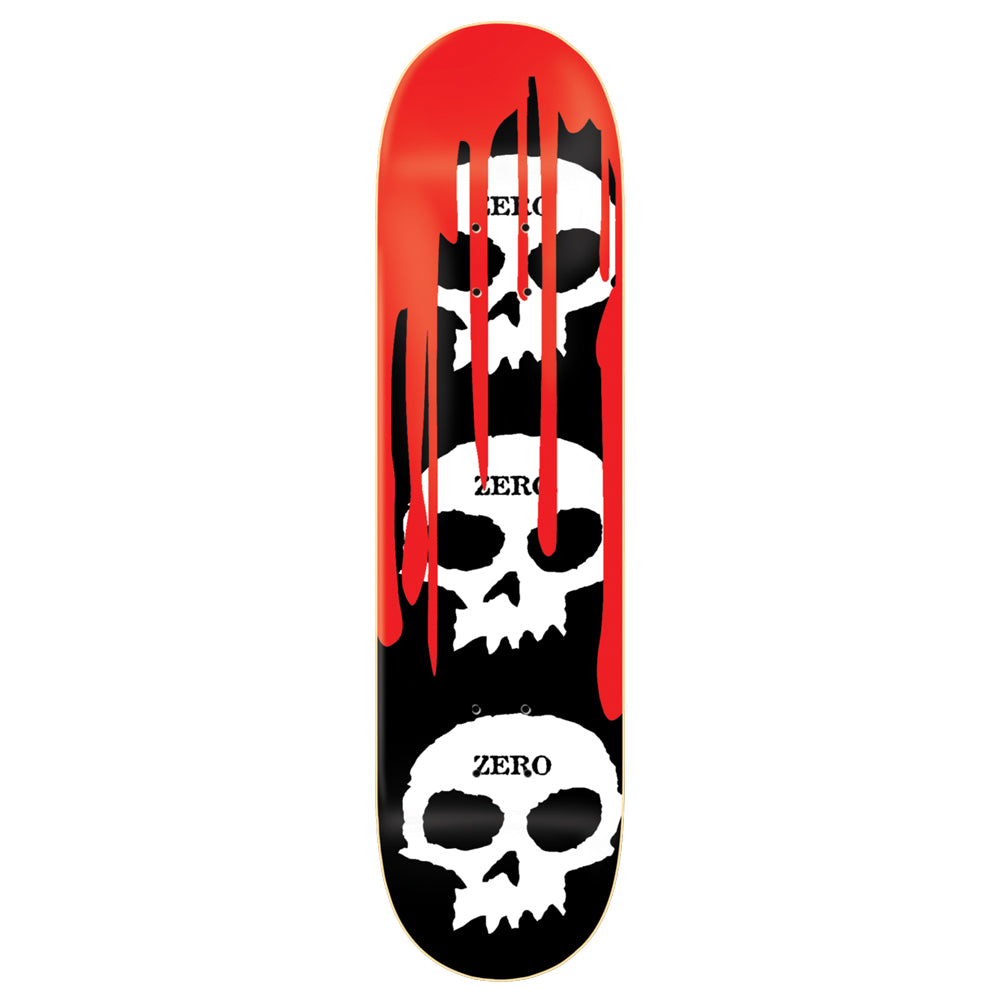 Zero Skateboards 3 Skull Blood Black White Skateboard Deck - 8.5