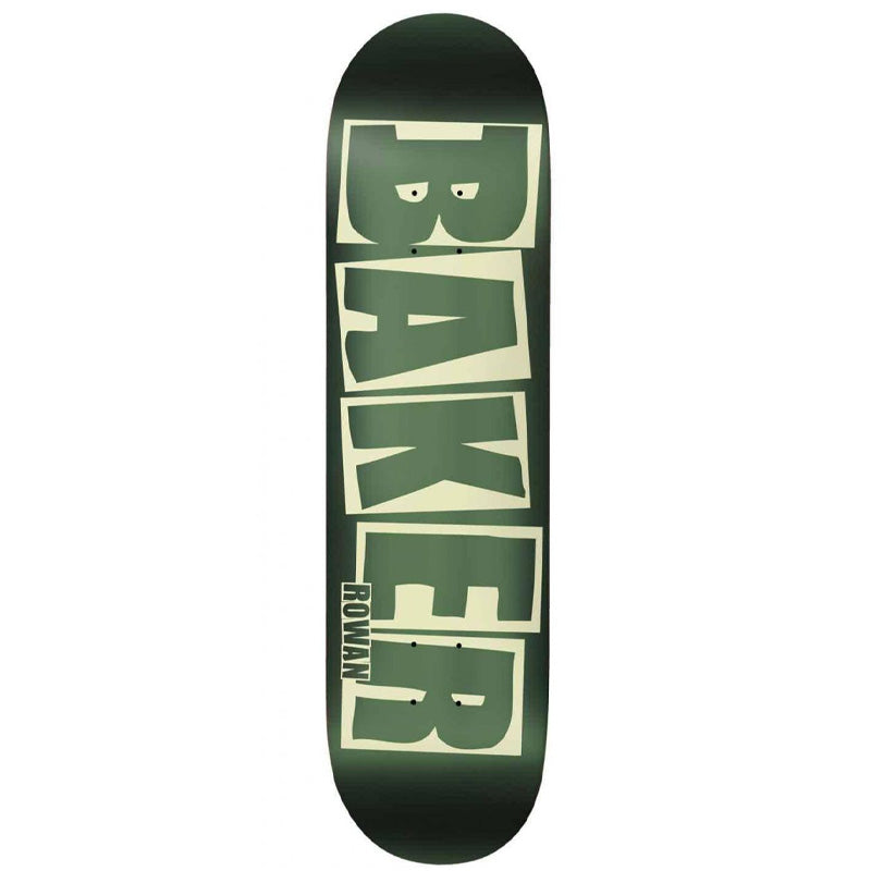 Baker Skateboards Rowan Zorilla Brand Logo Green Foil Skateboard Deck - 8.00