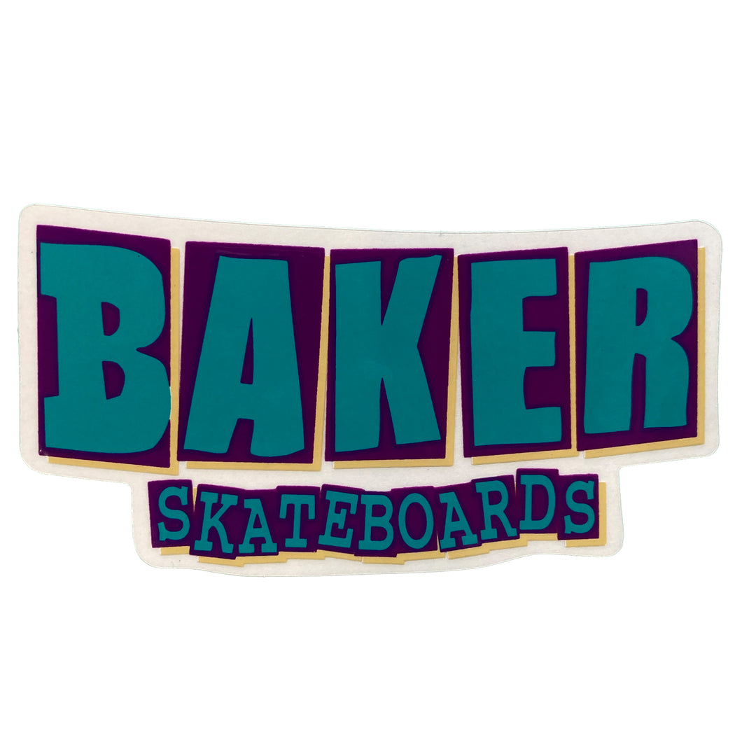 Baker Skateboards - Brand Logo Sticker - Turquoise/Purple