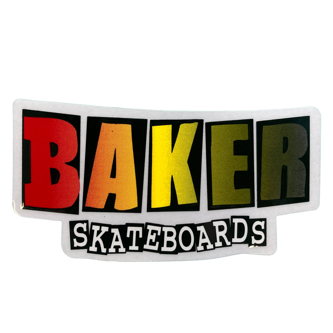 Baker Skateboards - Brand Logo Gradient Sticker - Red-Yellow