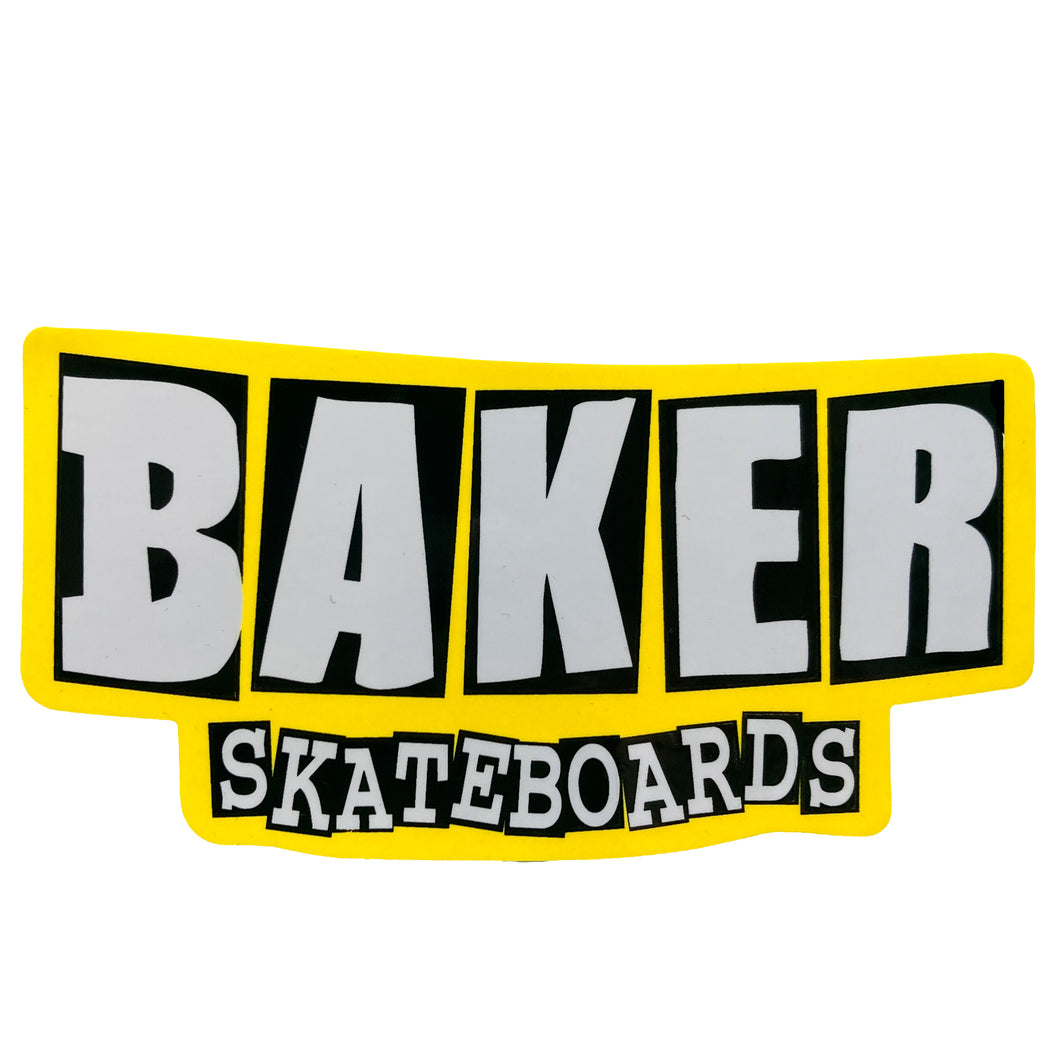 Baker Skateboards - Brand Logo Sticker - White/Yellow