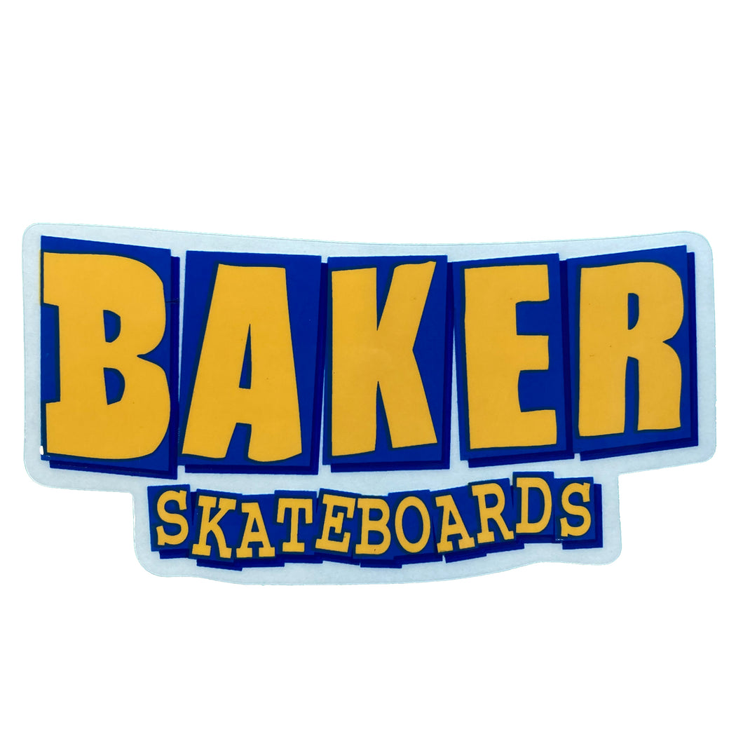 Baker Skateboards - Brand Logo Sticker - Yellow/Blue