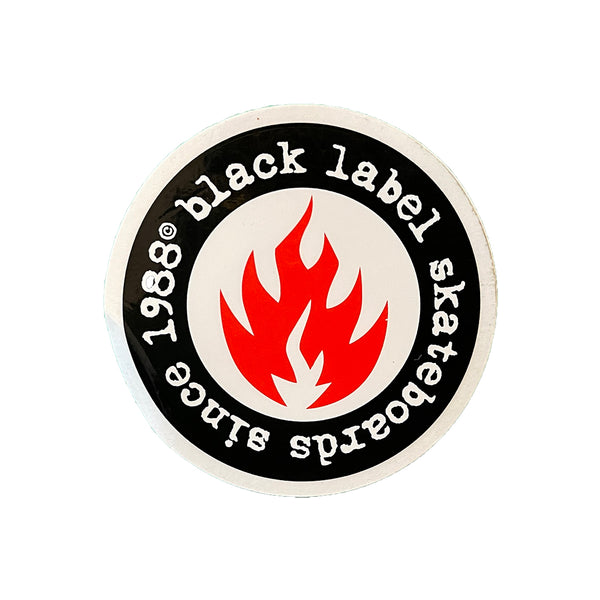 Black Label Skateboards - Flame Logo Small Sticker Red