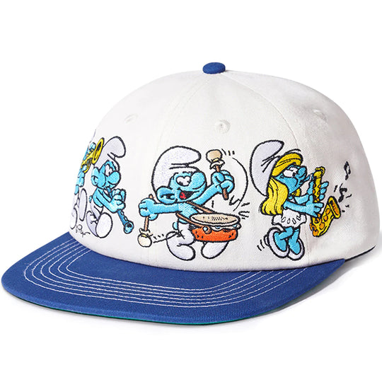 Butter Goods x The Smurfs - Band 6 Panel Cap Cream/Royal