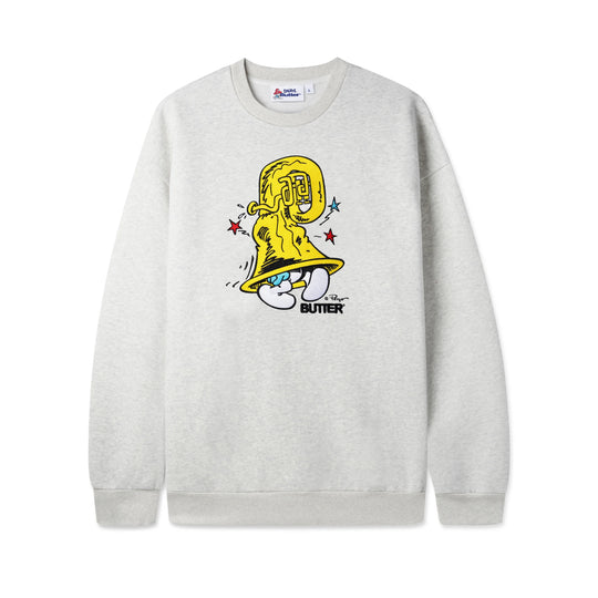 Butter Goods x The Smurfs Harmony Crewneck Sweatshirt - Ash Grey