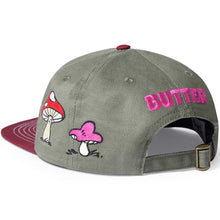 Butter Goods x The Smurfs - Mushroom 6 Panel Cap Army/Wine