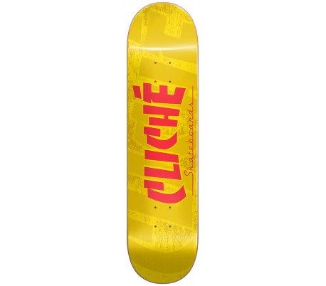 Cliche Skateboards Banco Yellow Skateboard Deck - 8.00
