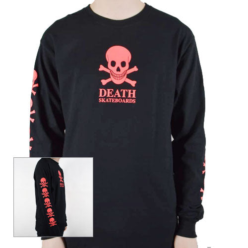 Death Skateboards OG Skull Longsleeve T-Shirt - Black/Pink