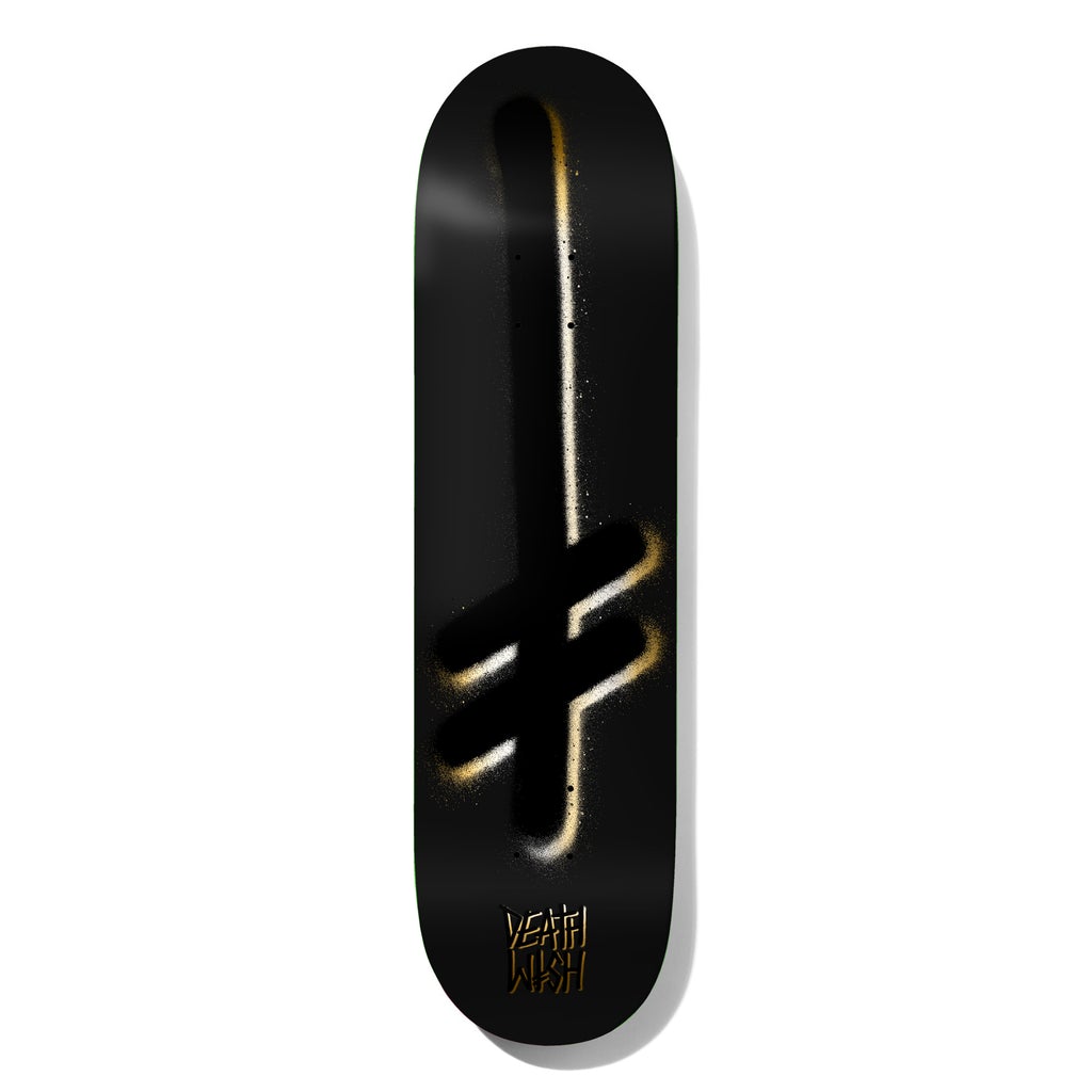 Deathwish Skateboards Gang Logo Black/Gold Skateboard Deck - 8.25