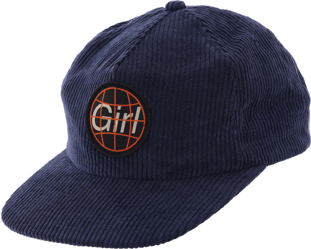 Girl Skateboards International Cord Snapback Cap Navy