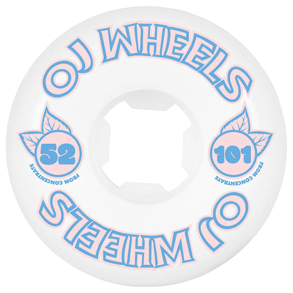 OJ Wheels From Concentrate Hardline 101A White/Blue Skateboard Wheels - 52mm