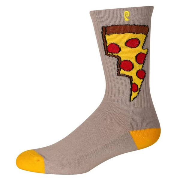 Psockadelic Pizza Socks - Grey/Yellow