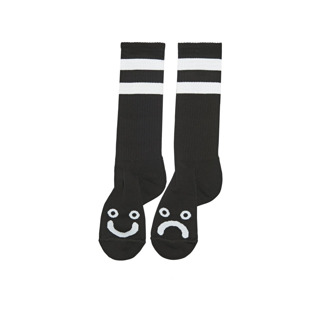 Polar Skate Co Happy/Sad Socks - Black Medium 39-42