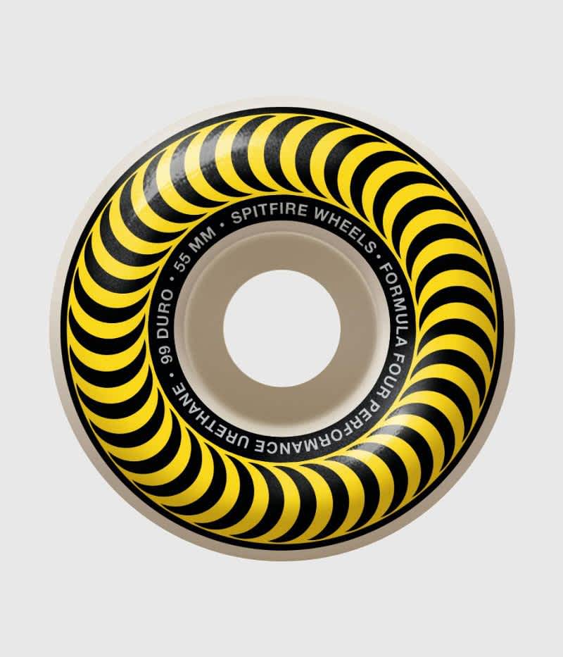 Spitfire Formula Four Classics 99D Skateboard Wheels Yellow Swirl - 55mm