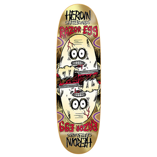 Heroin Skateboards Razor Egg Symmetrical Gold Skateboard Deck - 9.5