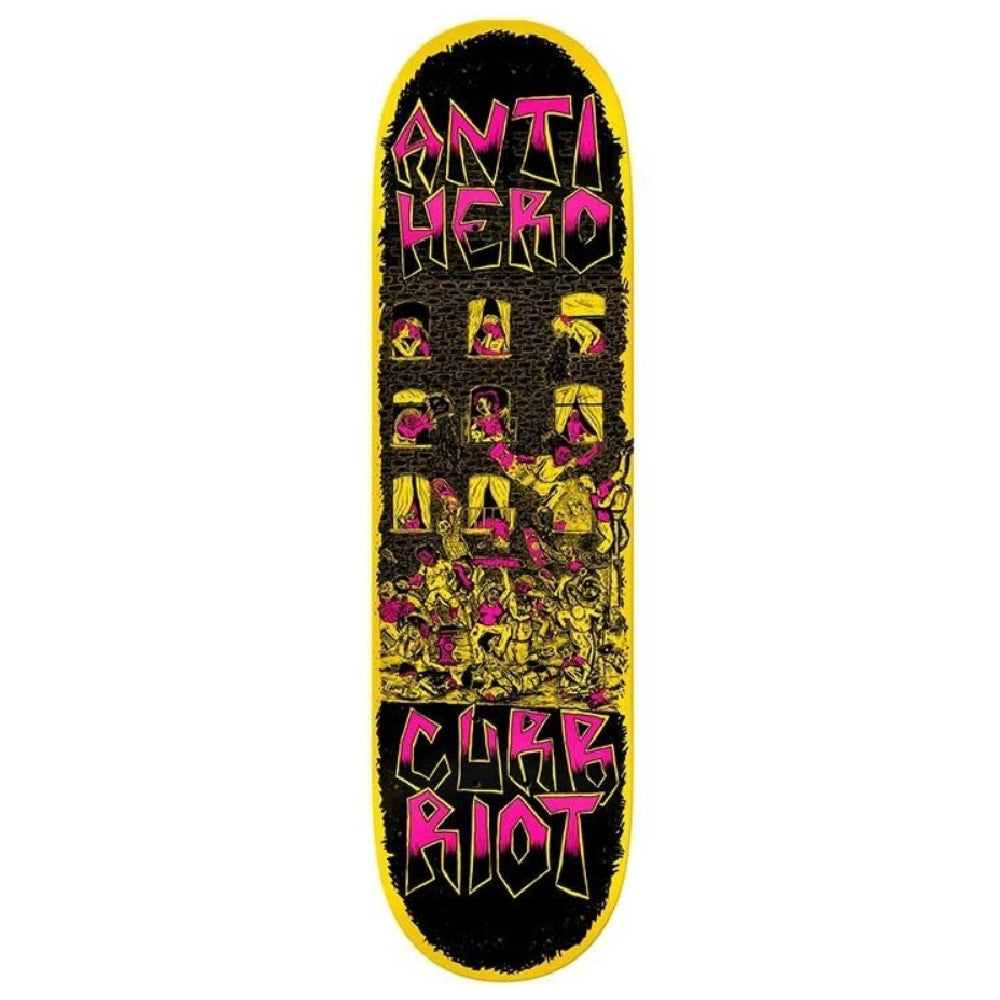 Anti Hero Curb Riot Team Skateboard Deck Yellow - 8.5