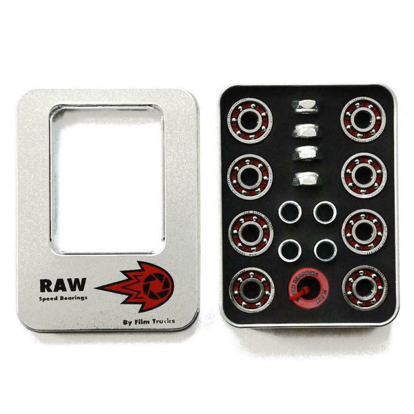 Film Trucks Raw Skateboard Bearings - Raw/Red