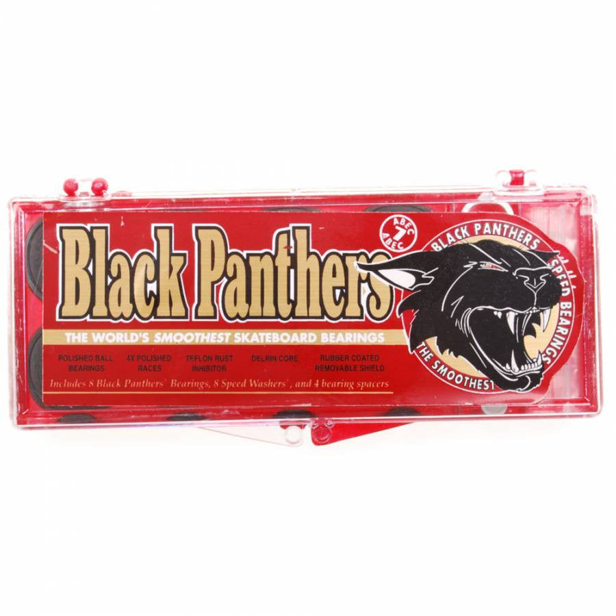 Shortys Black Panthers Bearings Abec 7 Red