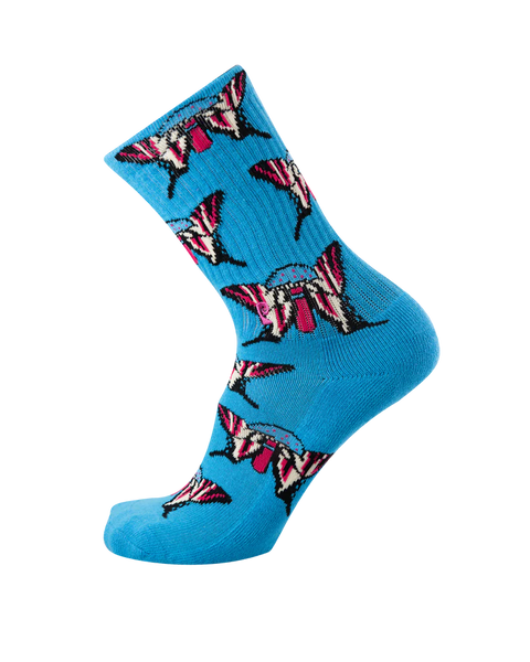 Psockadelic Shroom Butterfly 2 Socks - Blue