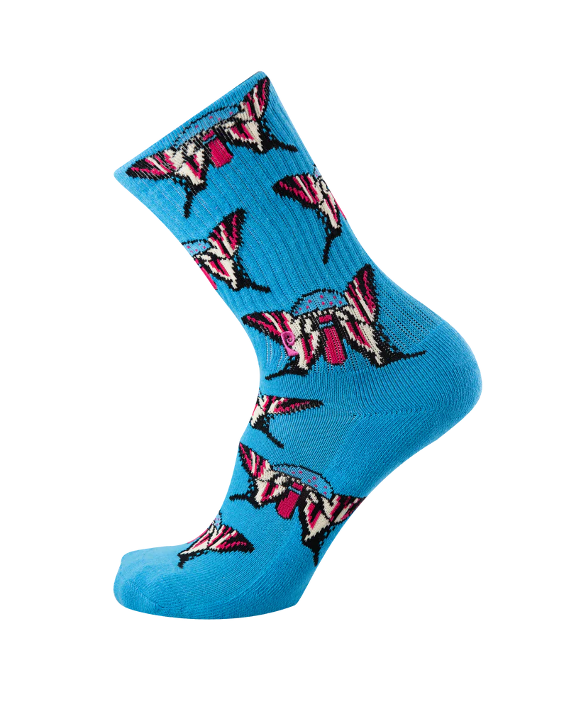 Psockadelic Shroom Butterfly 2 Socks - Blue