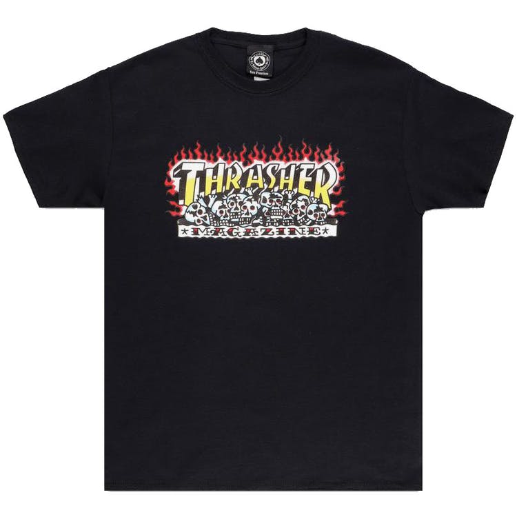 Thrasher Krak Skulls Logo Black T-shirt