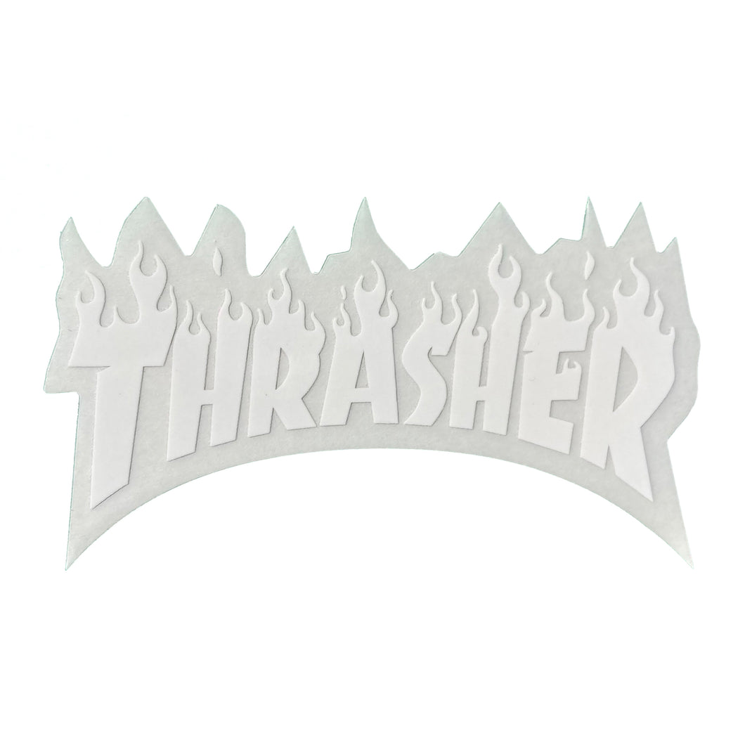 Thrasher Magazine - Flame Logo Sticker - White