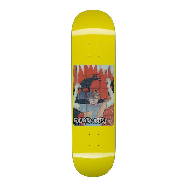 Fucking Awesome Tiger Holographic Yellow Skateboard Deck - 8.00