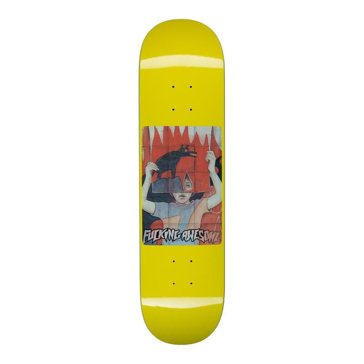 Fucking Awesome Tiger Holographic Yellow Skateboard Deck - 8.00
